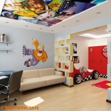 дизайн потолков в детской комнате